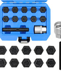 All In One 12 Piece Wheel Locking Nut Key Kit For Mercedes Benz Vehicles with sockets and adapter in blue case