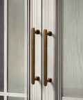 10 Pack Antique Brass Cabinet Pulls 3 Inch 76mm for kitchen cabinets installed on white wooden doors