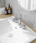 8 Inch Widespread Bathroom Faucet With 3 Hole Mount Two Handle Brass Waterfall Sink Faucet Polished Chrome With Pop Up Drain