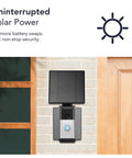 Universal Solar Charger For Ring Battery Doorbell Series And Wyze Wireless Video Doorbell Pro installed outdoors