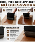 Step-by-step guide on applying Kickass Heavy Duty Urea Resin Wood Glue Five Pound Tub for precise veneer bonding.