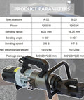 Professional Heavy Duty Electric Hydraulic Rebar Bender And Steel Cutter With A Knock Out 1200w Copper Motor for bending parameters display.