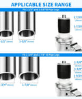 Applicable size range for Top Notch Heavy Duty 4 Inch Swivel Caster Wheels With Side Brake Locks for pipe legs.
