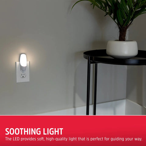 LED Night Light Plug In With Manual On Off Switch UL Certified And Energy Efficient Soothing Soft White Glow in living room
