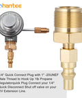 Brass Propane Quick Connect Fitting For RV And Camper Grills, 1 Quarter Inch Disconnect Plug Kit With 1lb Bottle Tank Thread