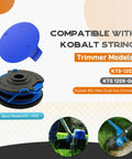 Kobalt 40V Cordless String Trimmer Spool Replacement For KST 120X Dual Line Autofeed Refills 20ft 0.065 In 8 Pack display