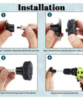 Installation steps for Get Your Hands On This Ultimate 2 Inch Sanding Disc Set with images showing disc attachment process.