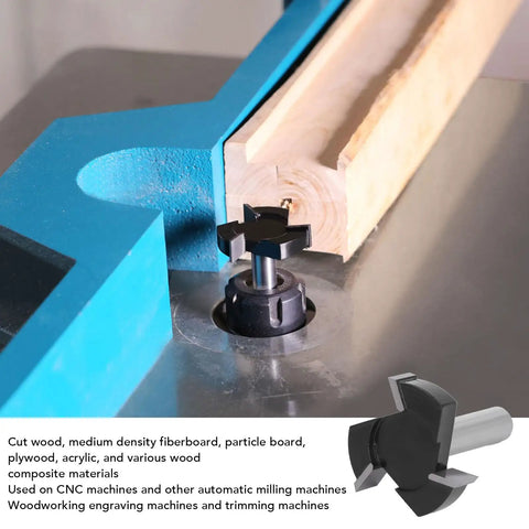 Heavy Duty CNC Spoilboard Surfacing Router Bit With 2 Inch Shank And Three Flutes for precise wood slab flattening