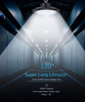 240W LED High Bay Light UFO Ceiling Lamp 36000LM UL DLC Certified IP65 Waterproof lighting for warehouse with wide beam angle
