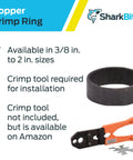 Three Quarter Inch Copper Crimp Rings For PEX And PE-RT Pipes Pack Of 100 DIY Friendly Plumbing Rings, tool and ring shown