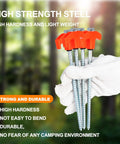 Heavy Duty Screw In Tent Stakes Pack Of 12 8 Inch Ground Anchors With Hex Head Driver Durable Carbon Steel Outdoor Stakes
