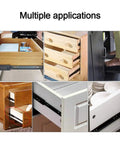 Heavy Duty Two Section Metal Drawer Slides With Ball Bearing Rails Side Mount 11 Inch Black installed in various cabinets