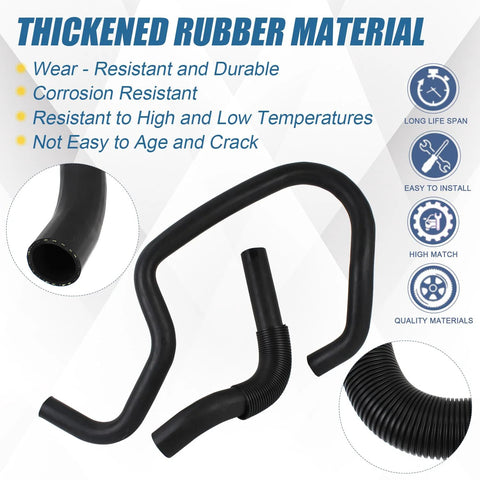 Front view of Cool Star engine upper and lower radiator coolant hose kit; black thickened rubber hoses with U-shaped bends.