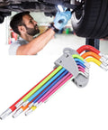 Mechanic using Top Notch Professional Star Hex Key Wrench Set Made From Heavy Duty Chrome Vanadium Steel Long Arm Torx Tool Kit