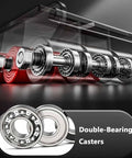 Heavy Duty Industrial Machinery Skate Dolly With 360 Degree Swivel Non Slip Caster And Alloy Steel Or Pu Rollers image highlighting double-bearing casters.