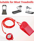 Two Pack Treadmill Magnetic Safety Keys Universal Round Emergency Stop Switch Replacement with red cord and clip for treadmills