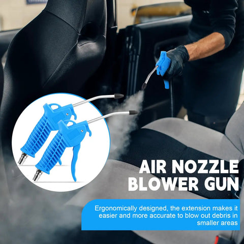 High Flow Air Blower Gun With Rubber Tip 8 Pc Nozzle Set for compressor cleaning car seat debris removal