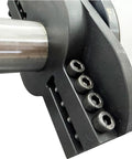 Close-up of Heavy Hitter Electric Pipe Bevelling Machine Handheld Internal Expander showing steel cutting head and adjustment bolts.