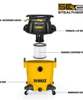 Exploded view of 9 Gallon Stealthsonic Ultra Quiet Poly Shop Vacuum Wet Dry With Noise Reduction For Home And Garage, showing parts