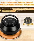 Air Fryer Lid For Pressure Cooker 6 Quart And 8 Quart Turn Your Electric Pressure Cooker Into Air Fryer With 8 Presets 95 Percent Less Oil Instant Pot Accessory For Healthier Crisp Frying with built-in safety sensor.