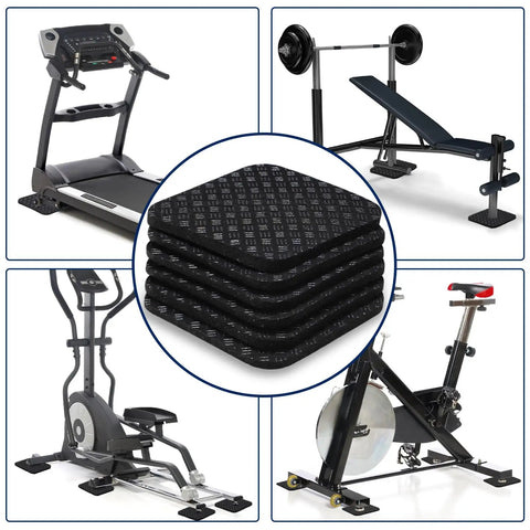 Double Sided Non Slip Treadmill Mat Pads 4x4x0.2 Inches High Density Silicone Vibration Dampening For Floor Protection Grippy For Treadmills Walking Pads And Exercise Bikes