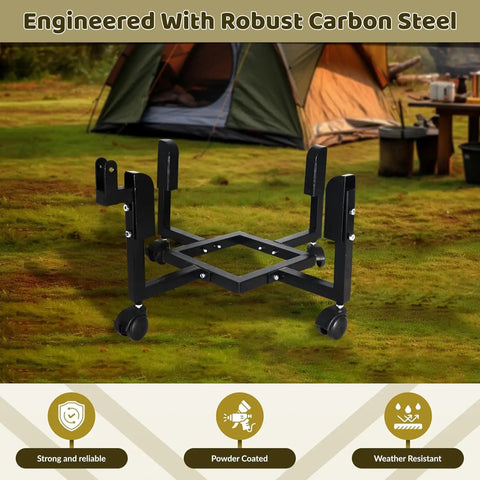 Fire Pit Trolley Stand For Solo Stove Bonfire And 19.5 Inch Fire Pits with carbon steel support arm outdoors