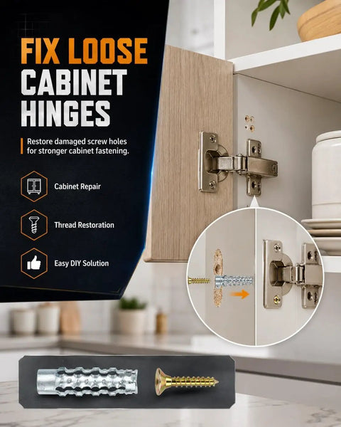 Heavy Duty Stainless Steel Four-Sided Serrated Wall Anchors M6 Set 50 Pieces For Thick Walls Expansion Screws With Reliable Grip And Anti Loosening Fit Ideal For Medium-Duty Mounts And Light Commercial Use, cabinet hinge repair