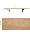 Wall Mounted Laundry Folding Table Fold Down Desk Collapsible Floating Workbench dimensions; 47" x 20" wooden surface