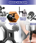 Dude, Check This Out! Premium Universal 8 Piece Drill Chuck Key Wrench Set showing various sizes and types for easy bit changes.