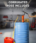Heavy Duty 55 Gallon Drum Pump For Def Fluid Transfers and Barrels with grippy handle, included adjustable corrugated hose.