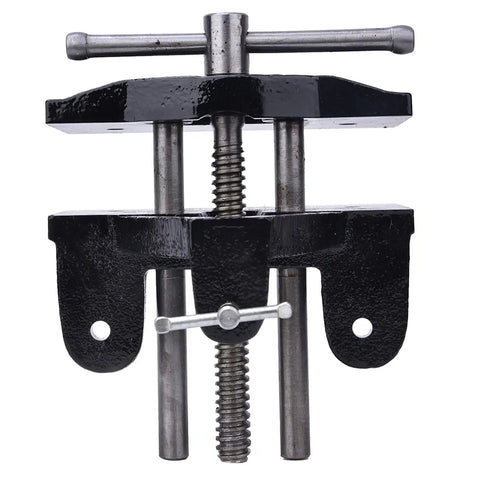 Premium Cast Iron Table Vise With Quick Opening Woodworking Clamp Tool, front view showing heavy-duty steel body and quick release.