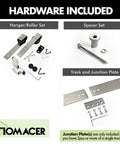 Mini Brushed Nickel Non Bypass Sliding Barn Door Hardware Kit For One Door 30 Inch Flat Track With Classic Roller Design