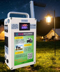 Grab And Go Hand Crank Generator 150W Portable USB Charger for emergency power with tent and lamp in background