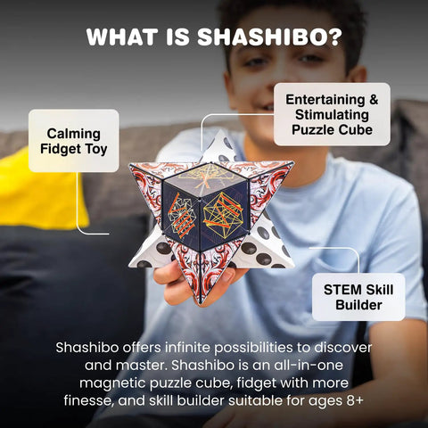 Dodeca Magnetic Puzzle Cube Fidget Toy For Stress Relief And Focus, Over 100 Transformations To Build Calm, Creative Sensory Toy For Kids And Adults, Quiet Screen Free Mind Stimulation And Relaxation, magnetic star cube