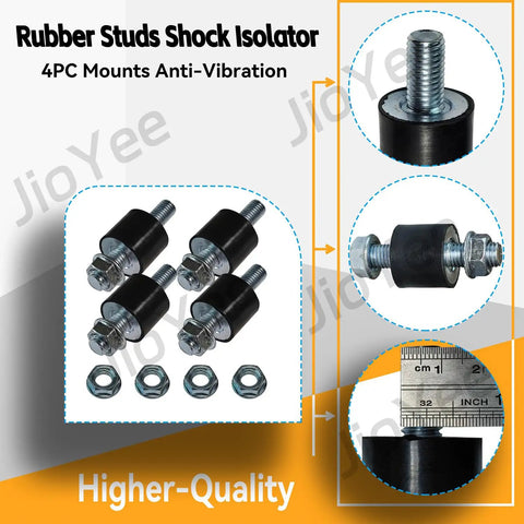 Heavy Duty M10 30X25mm Rubber Shock Isolator Mounts Anti Vibration Kit For Heat And Water Pumps Air Compressors Diesel Generators Garage Motors DIY Engine Builds 4 Piece Set with steel washers and accessories.
