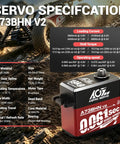 High Speed Brushless Digital RC Servo Motor 1/10 Scale Radio Control Car Part, sealed case, detailed specifications, off-road use.