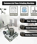Pro Grade Floor Grinding Machine With Square Chassis And 3 Scrubbing Pads AC110V Heavy Duty Floor Scrubber in a living room