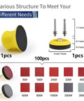 120 Pack 3 Inch Polishing Pad Set For Drill Sanding Attachment With 5/16 And 1/4 Inch Shanks featuring various grit pads