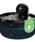 Wireless Cat Water Fountain Cordless No Cords Needed Battery Operated 88 Oz Black Pet Water Dispenser with Quiet Pump and Motion Sensor