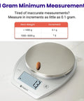 0.1g Precision Digital Kitchen Scale with Removable Bowl for Grams and Ounces weighing up to 11 lb 5 kg Stainless Steel