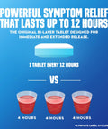 Bi-layer tablet image for Heavy Lift 12 Hour Guaifenesin Extended Release Expectorant smooth chest congestion relief.
