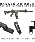 Badass AR Hook Strut And Cleaning Rod Guide Twin Pack for rifle maintenance, non marring polymer, USA made, veteran designed