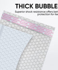 Close-up of Bubble Mailers 8.5 x 12 Inch 100 Pack Usable 8.25 x 12 Inch Opaque Self Seal Poly Mailers waterproof feature