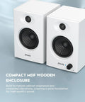 60W Desktop Computer Speakers For Gaming And Music With Bluetooth 5.3 And USB Powered Crisp Bass MDF White Enclosure