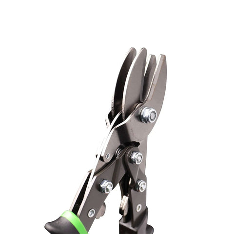 5 Blade Crimper For Sealing Round Metal Pipe with high carbon steel blades, close-up of chrome silicon spring and ergonomic handles