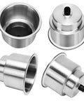 Stainless Steel Cup Drink Holder Set With Drain For Marine Boat RV Camper 4 Pack Self Draining Recessed Cup Holders Corrosion Resistant