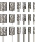 Pro Grade Diamond Grinding Burr Drill Bit Set One Eighth Inch Shank, 30 Piece 46 Grade Diamond Burr Kit Cylindrical Heads