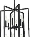 Farmhouse Rustic Vintage Chandelier With Industrial Vibe For Kitchen Island 12 Light Semi Flush Mount Ceiling Light Fixture For Dining Room Hallway Entryway Bedroom UL Listed Easy Hardwired Install