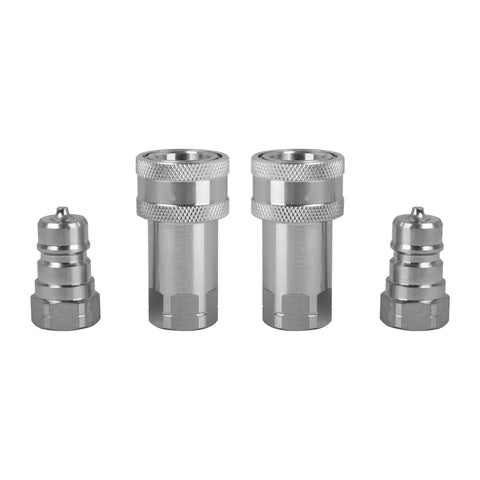 3/8 Inch Hydraulic Quick Connect Tractor Coupler ISO 7241 A Ball Valve Type With Two Dust Caps