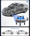 Set of 2 Front Wheel Hub Bearing Assemblies for Buick Century 1997-2005, shown with car diagram details